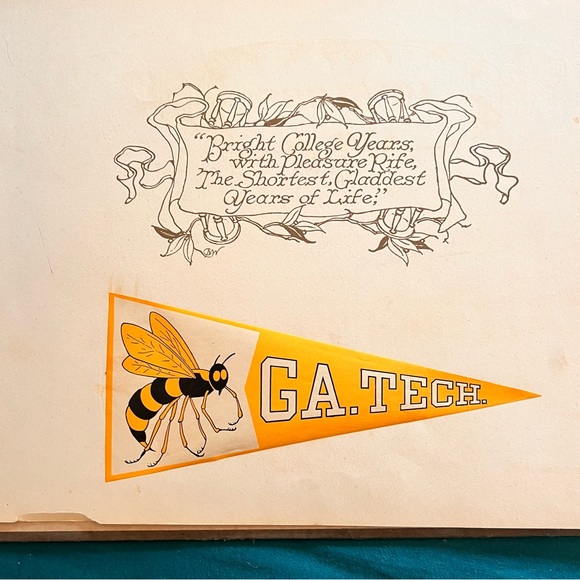 Antique Scrapbook  1928’ 10X14” 16 Pages Front & Back Pages Are In Nice Cond. - Picture 4 of 16